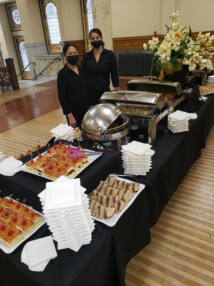 Aston Hall ceremony buffet and servers.jpg