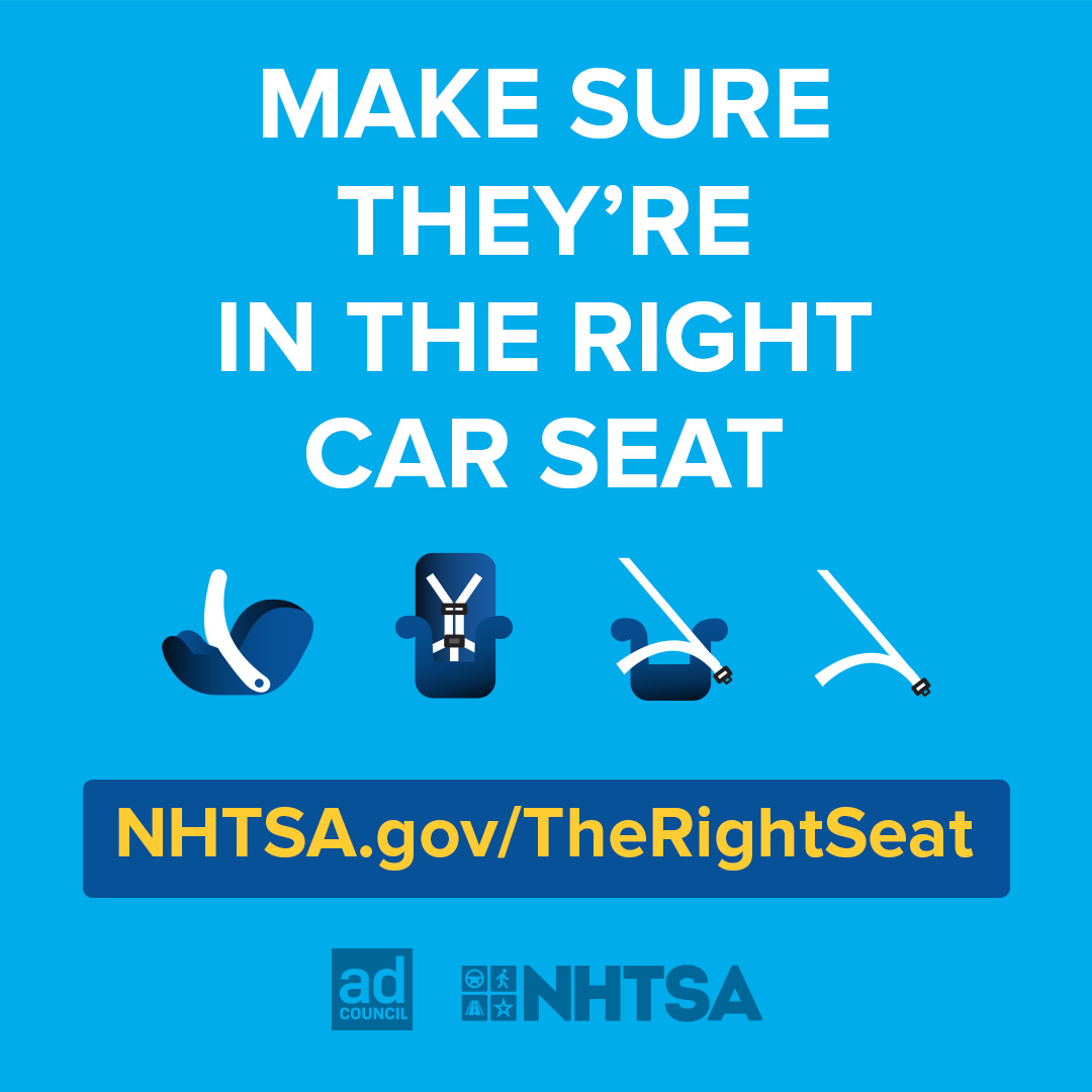 Make sure they're in the right seat from NHTSA