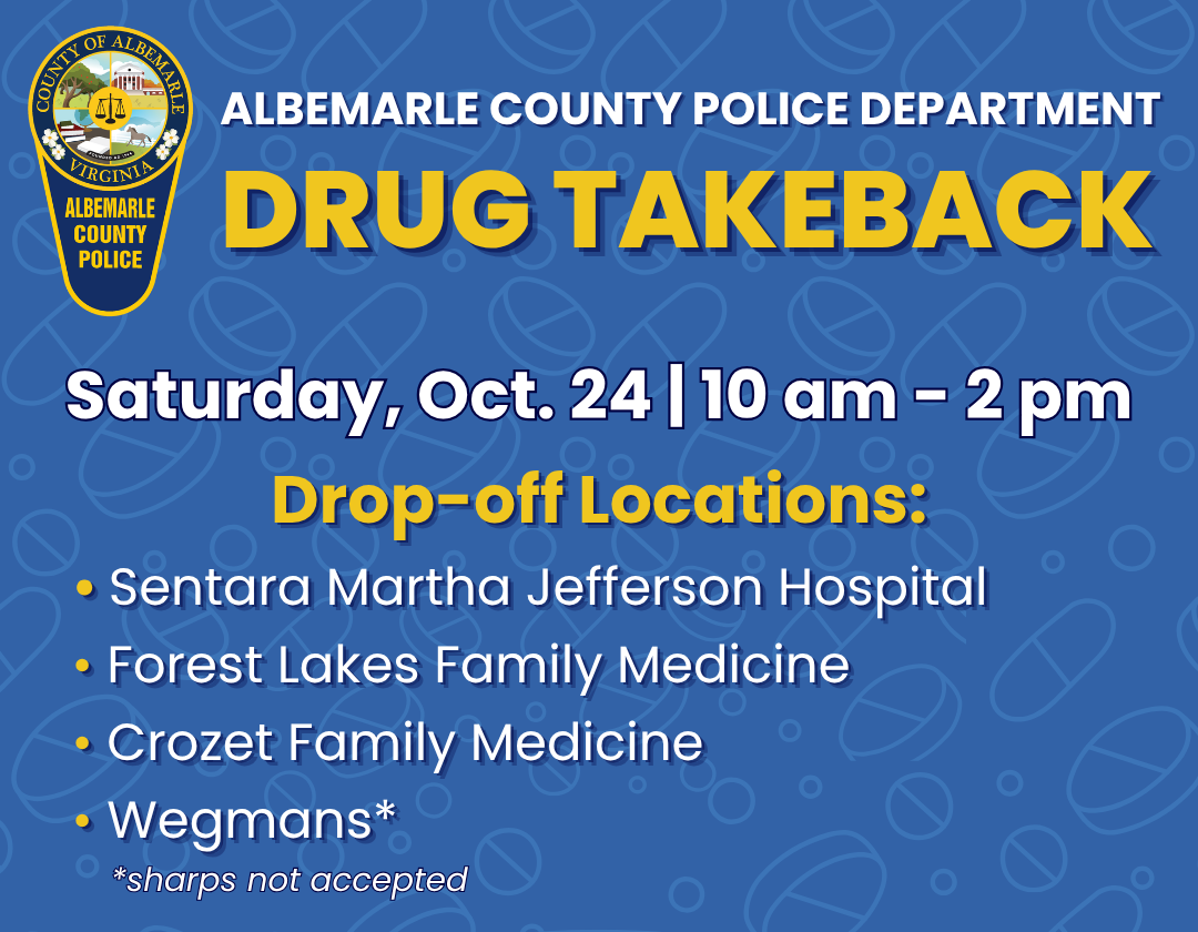 Drug Takeback Day is Oct 24 from 10 am - 2 pm at Multiple locations