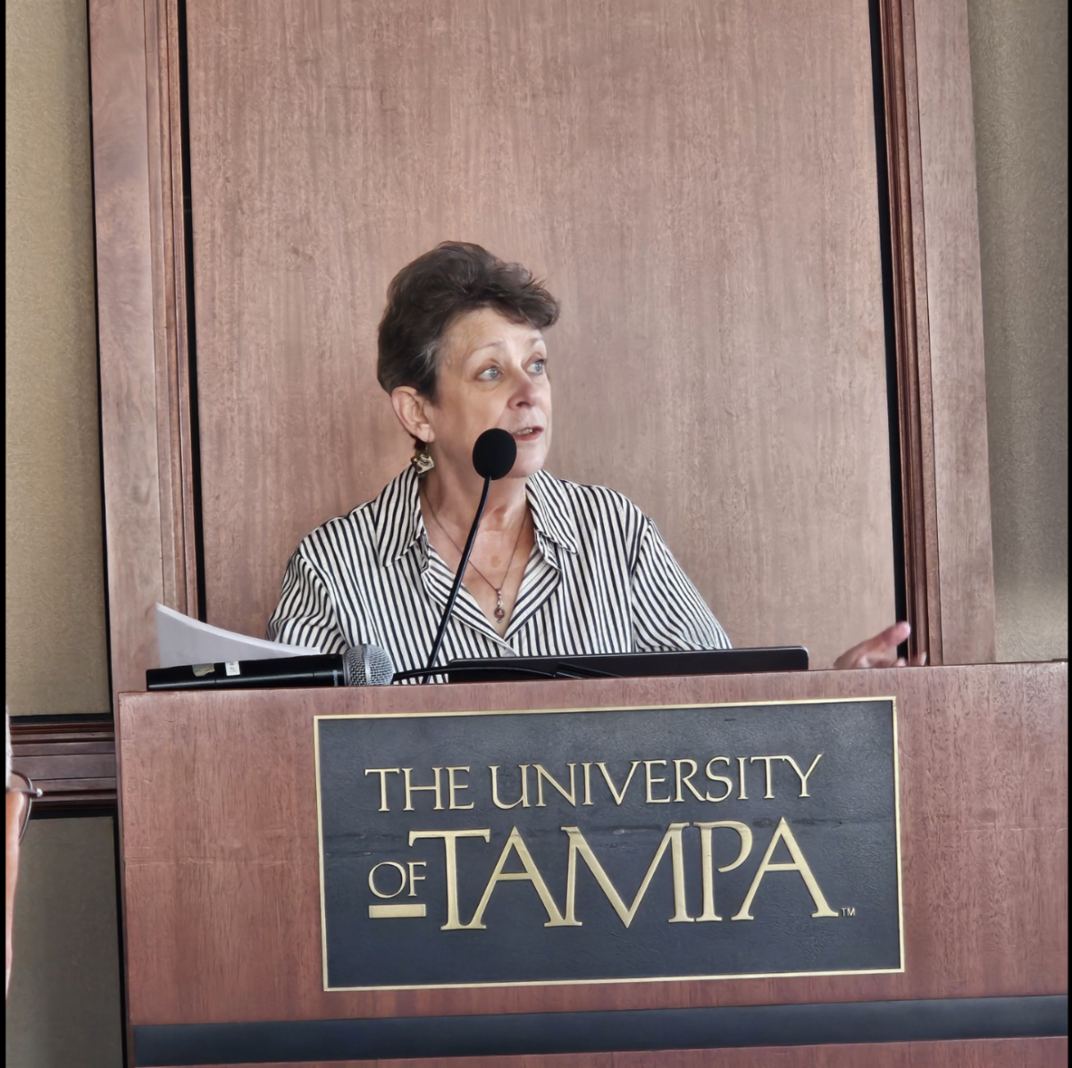 Kenya Dworkin speaking at University of Tampa