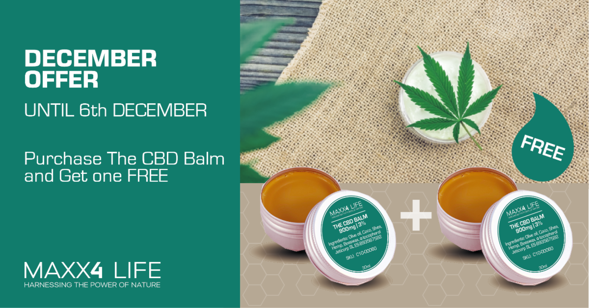 MAXX4LIFE DECEMBER BOGOF CBD BALM FB POST.png