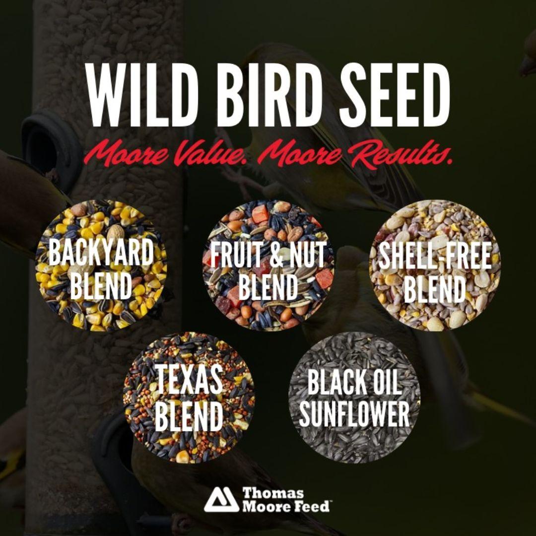 Graphic showing what each types of seed blend looks like.