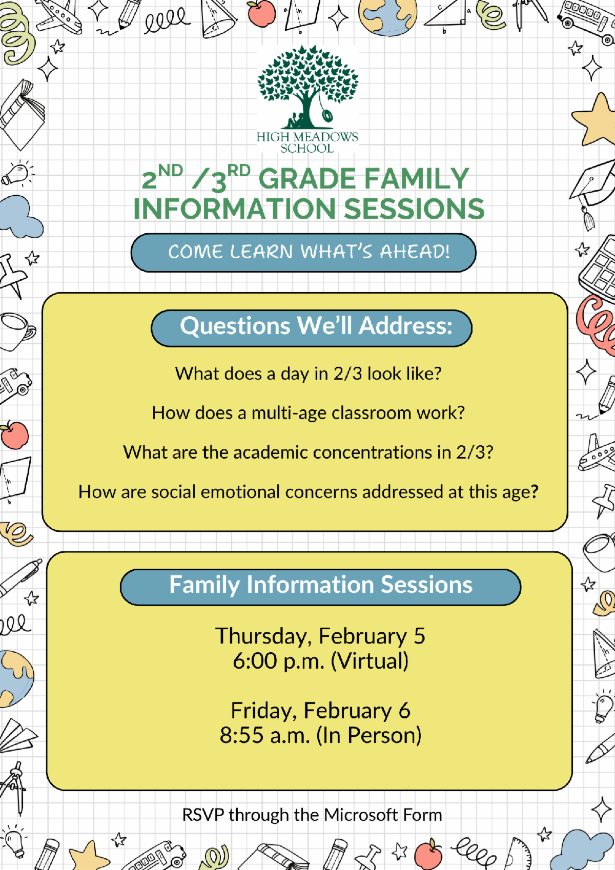Join us for a 2nd/3rd Grade Information Session