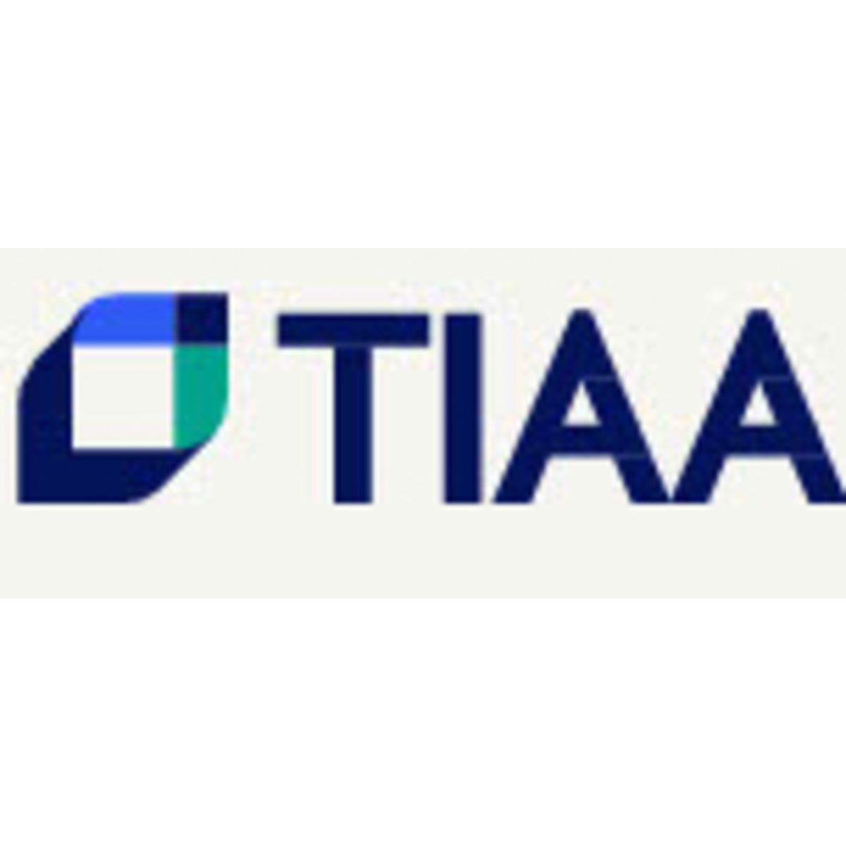 TIAA logo with a multicolored geometric emblem and dark blue lettering.
