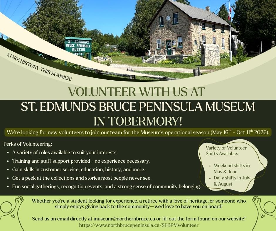 Museum Call for Volunteers. Details in link.