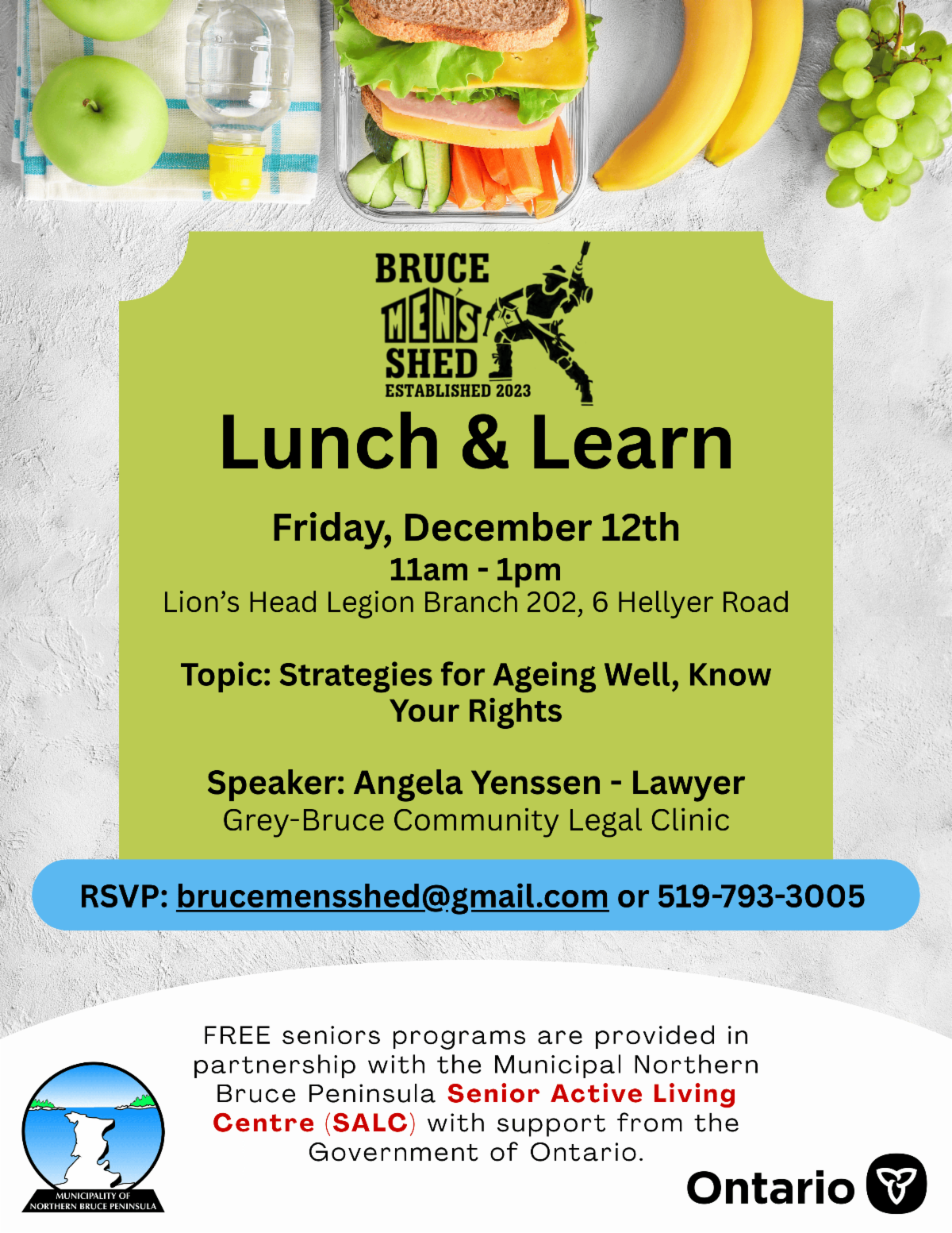 Lunch and Learn Event Poster for December 12 link provides full event details