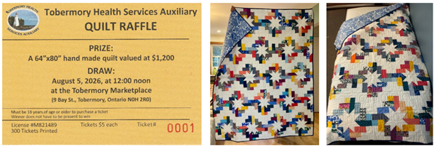 Image of ticket and quilt