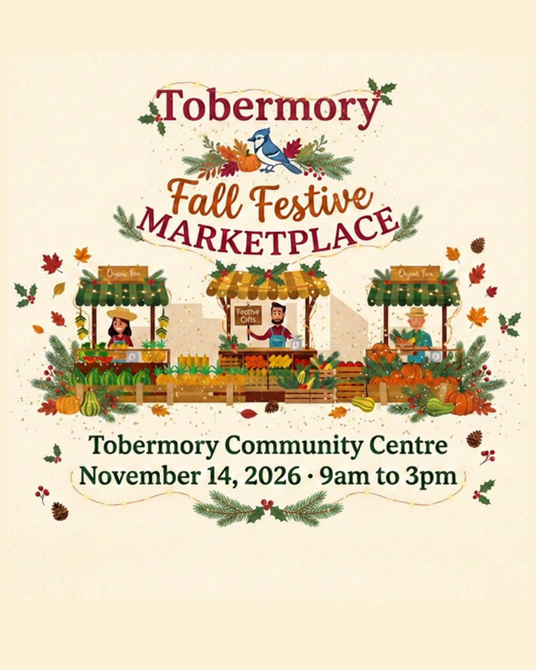 Tobermory Fall Festive Marketplace at the Tobermory Community Center November 14 from 9am to 3pm. Details in link.