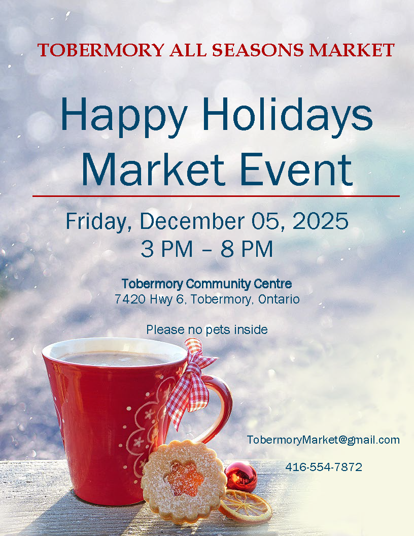 Tobermory All Seasons Market December 5. Details in link.