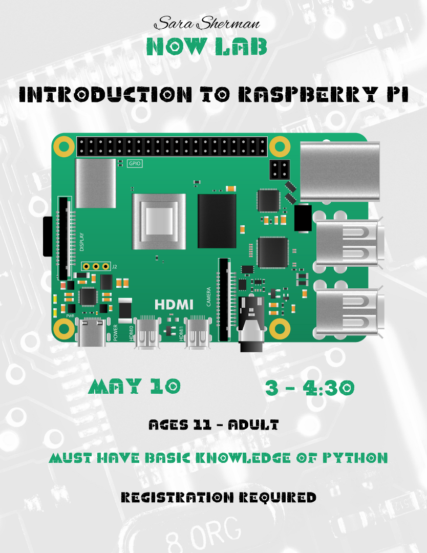 Introduction to Raspberry Pi Pico. WEDNESDAY MAY 10 34.30 PM. Learn the basics of programming a Raspberry Pi Pico. To learn more or to register please click on the image. 