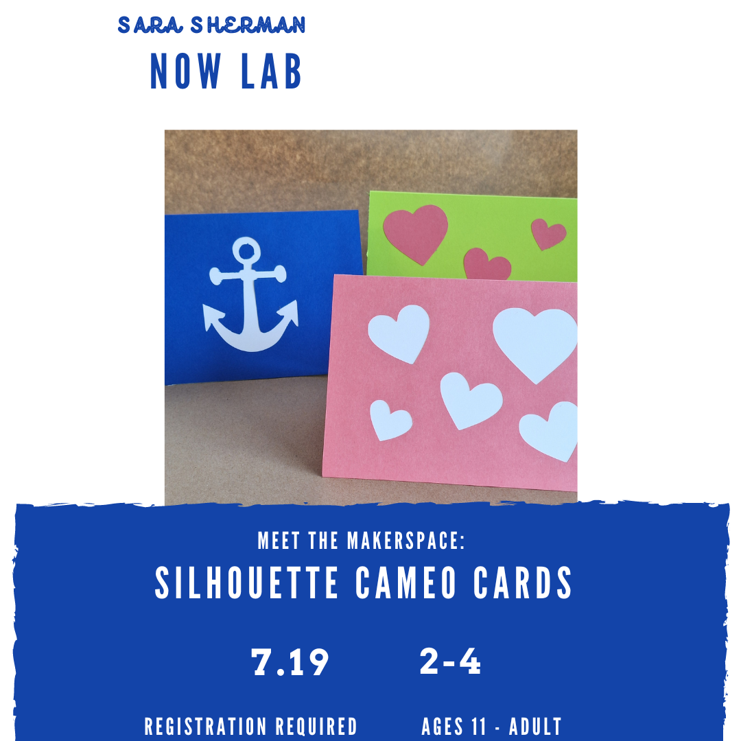 Learn how to use the Silhouette Cameo software and machine to design and create your own cards.  We'll cover several different techniques enabling you to craft a card for any occasion. for me information or to register please click on the image.