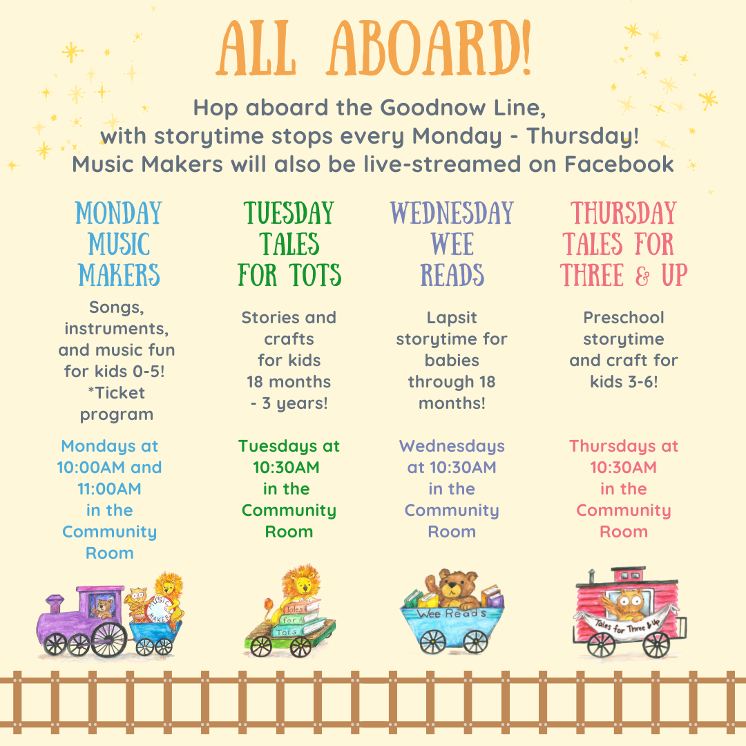 Weekly programs in the Childrens. For more details please click on the image. 