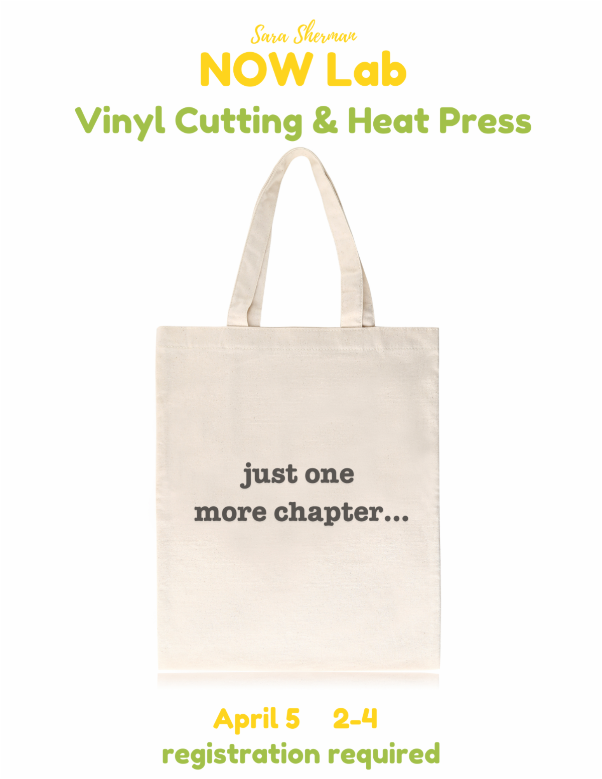 Meet the Makerspace Vinyl Cutting and Heat Press. 
WEDNESDAY APRIL 5 2-4 PM
Sara Sherman NOW Lab.  For more information or to register please click on the image. 