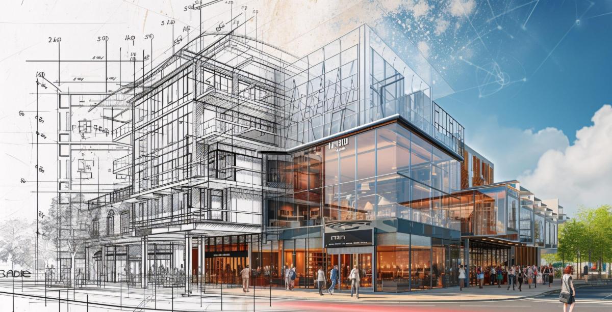 a rendering of a building under construction 