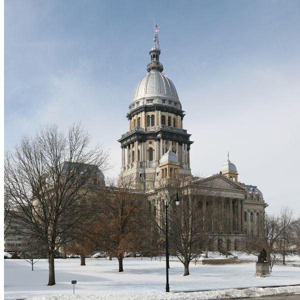 Illinois State Capitol in Springfield in the Winter 