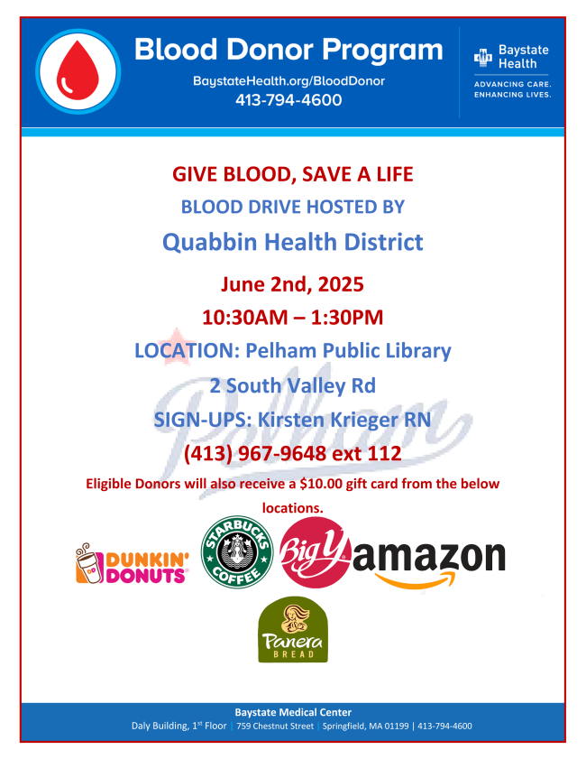 Blood drive event poster (opens pdf)