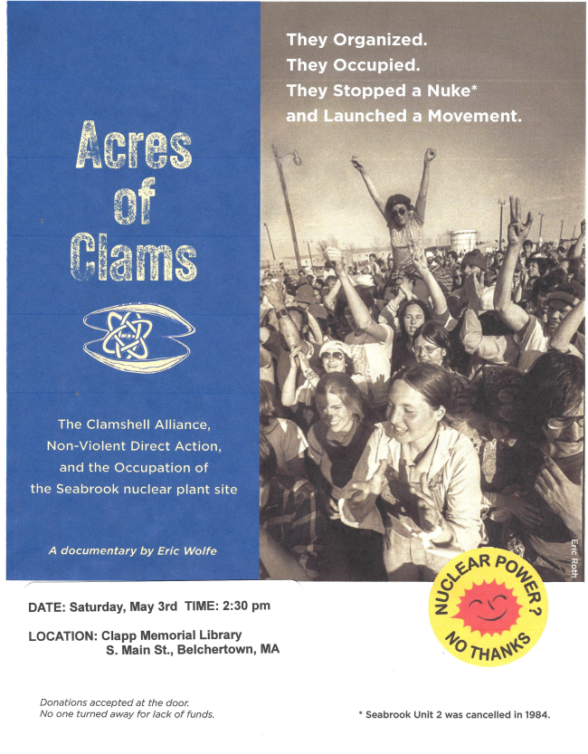 Acres of Clams documentary screening event poster (click to open pdf)