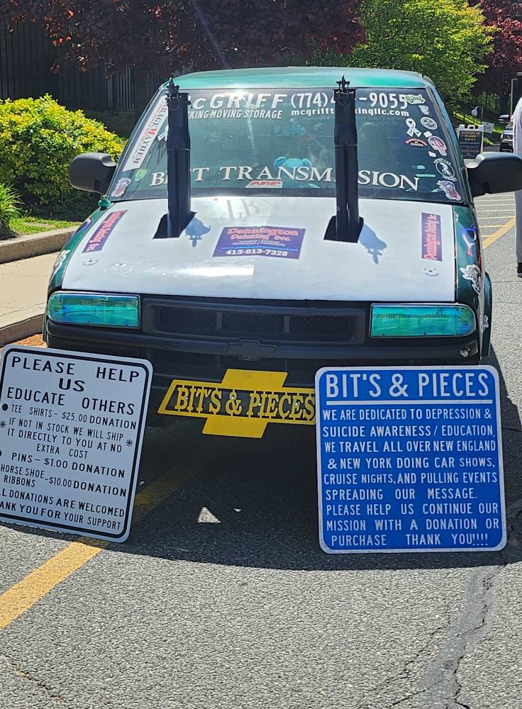 Photo of the Bits and Pieces truck aiming to educate people on depression and suicide prevention