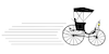 Silhouette image of phaeton carriage as if moving to the right.