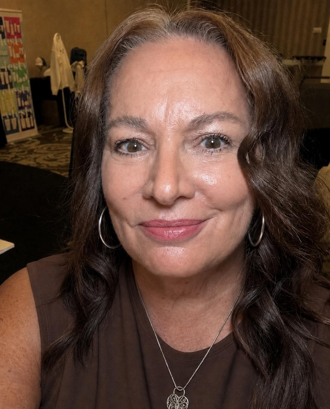 Debbie Johanson wearing a natural makeup look