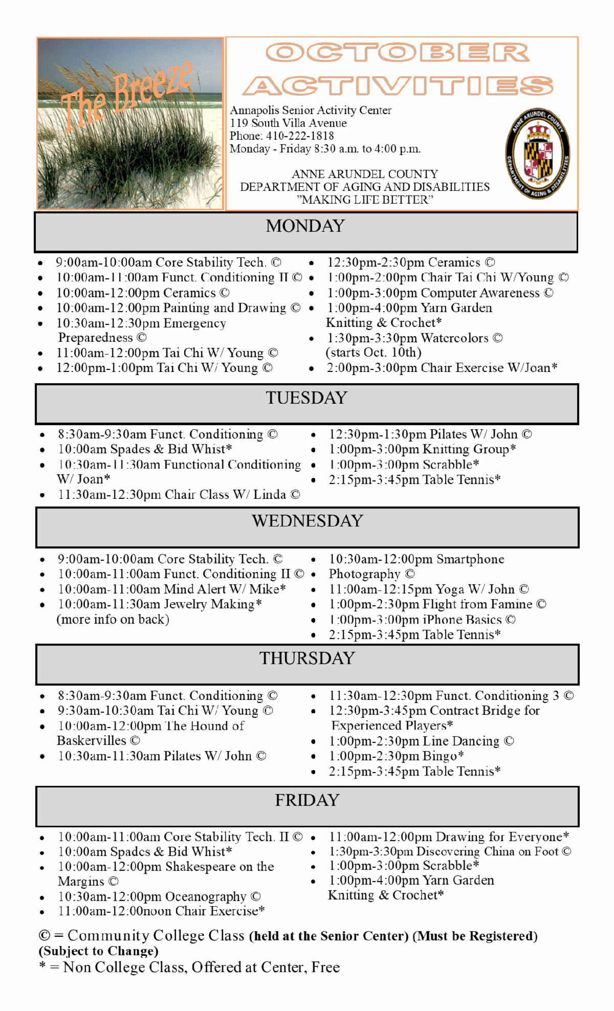 October Activities October Activities