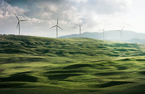Wind turbine surrounded by grass photo by Appolinary Kalashnikova on Unsplash