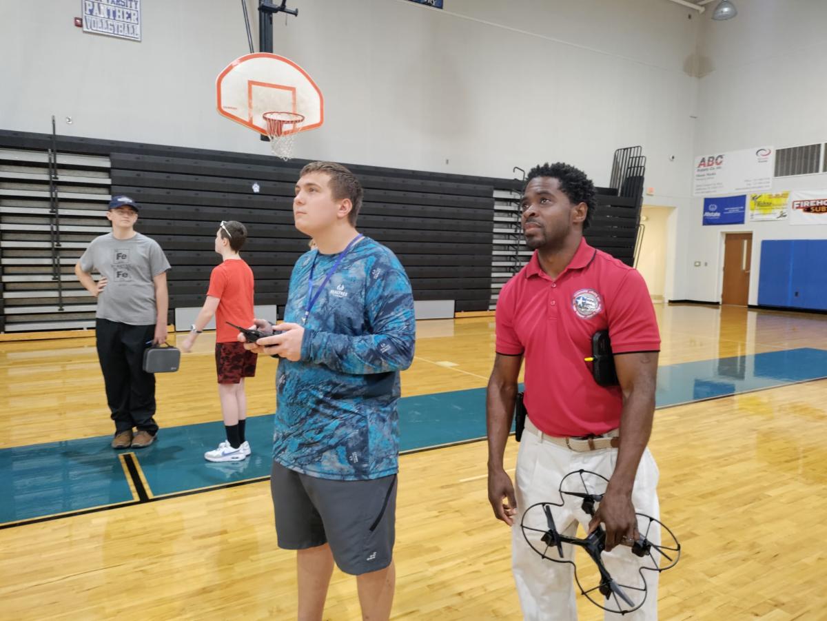 Students at Heritage High School fly drones