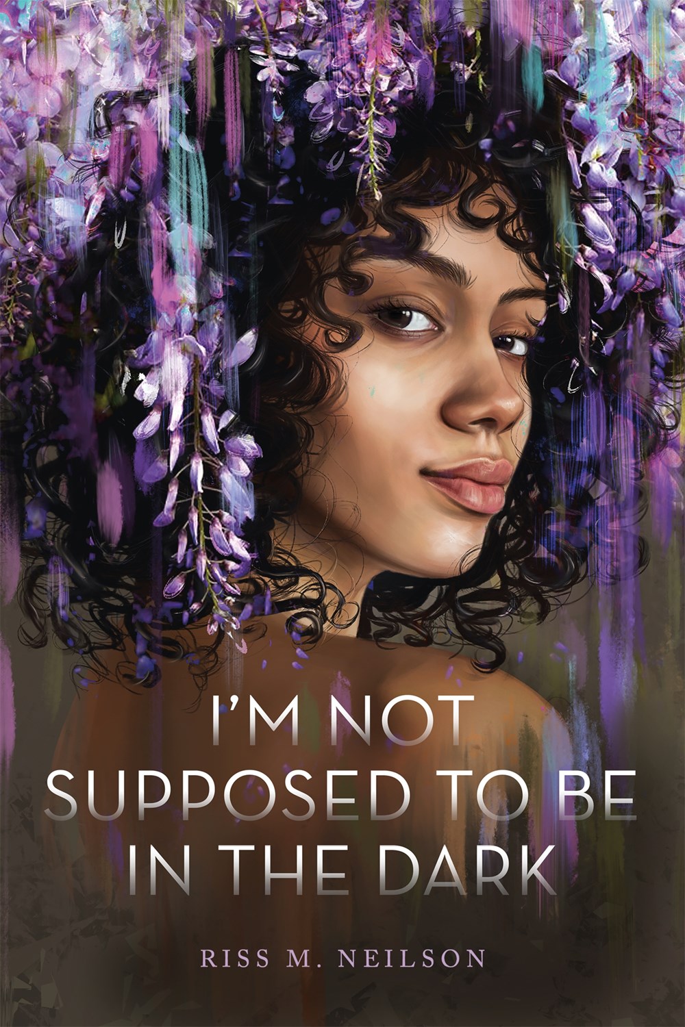 Book cover for I'm Not Supposed to Be In the Dark by Riss M. Neilson. A Black woman with curly hair looks over her shoulder at the camera.