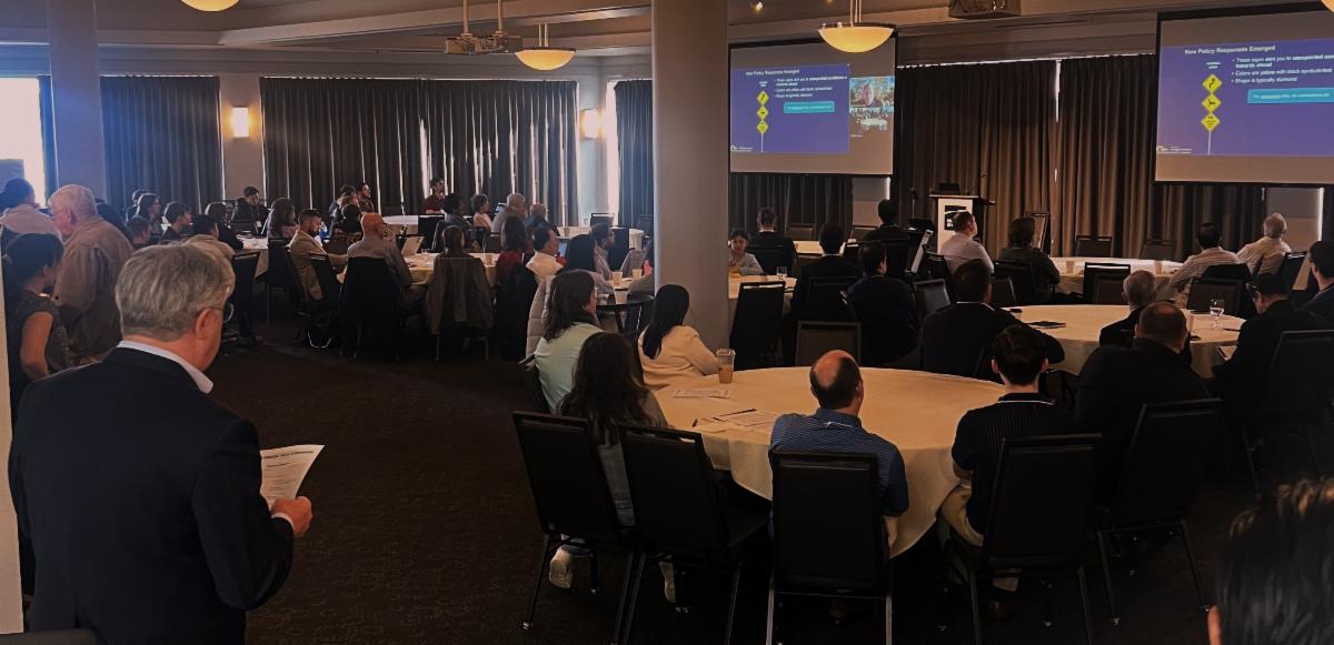 Wide shot of the full audience during the keynote session