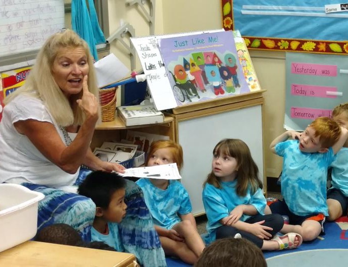 Young children learning in classroom