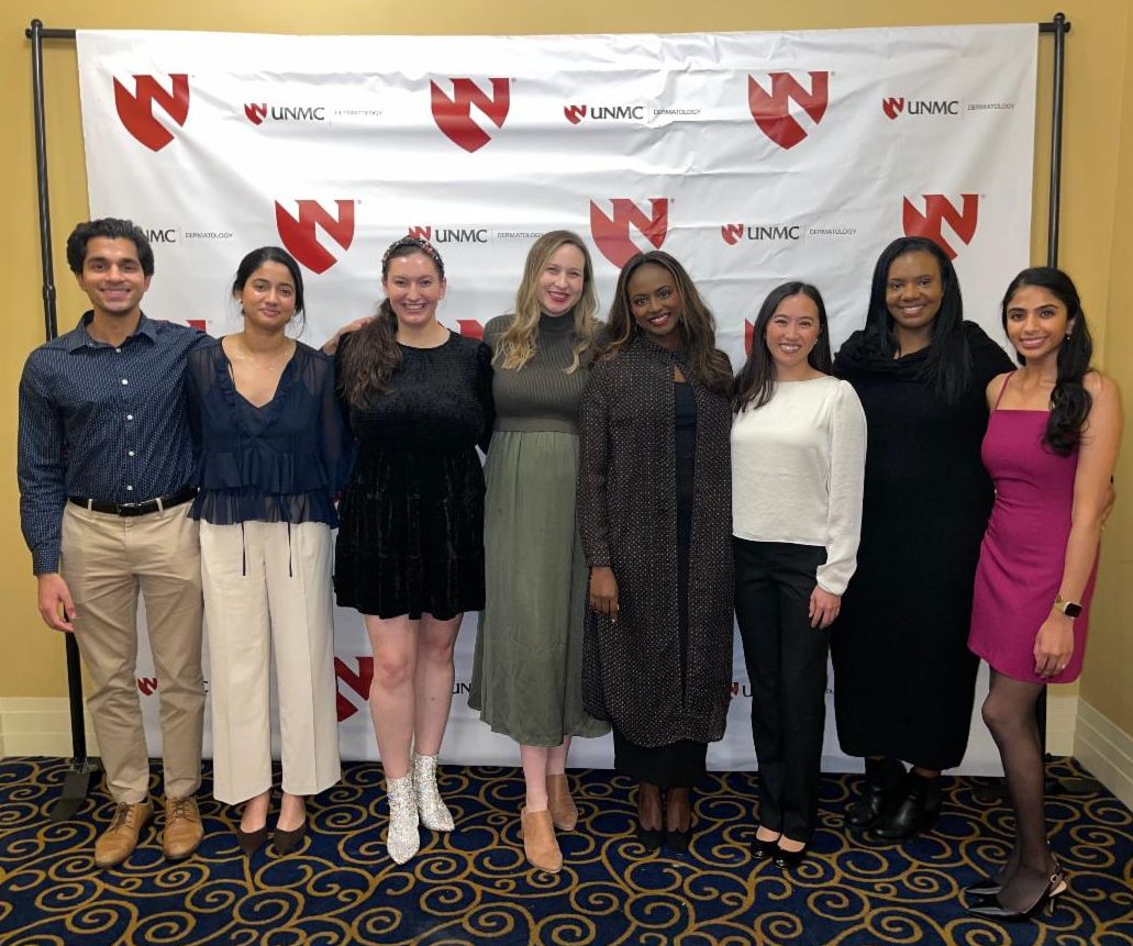 UNMC Dermatology Residents at the 2025 Holiday Party