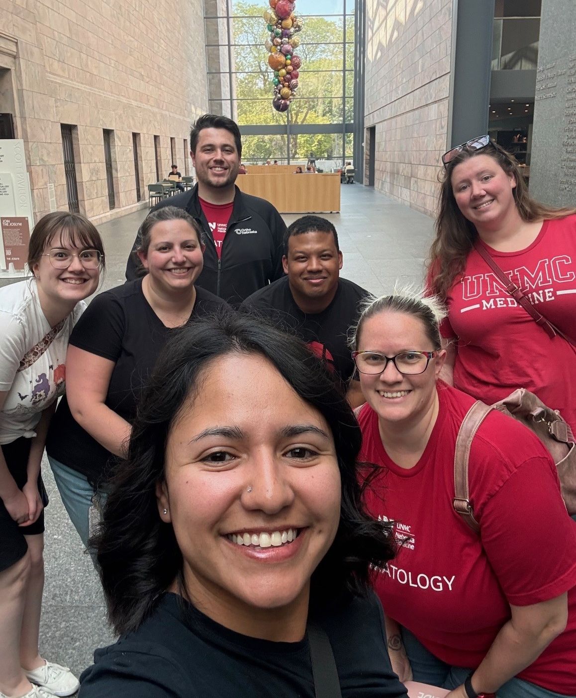 Dermatology administrative staff touring the Joslyn Art Museum.