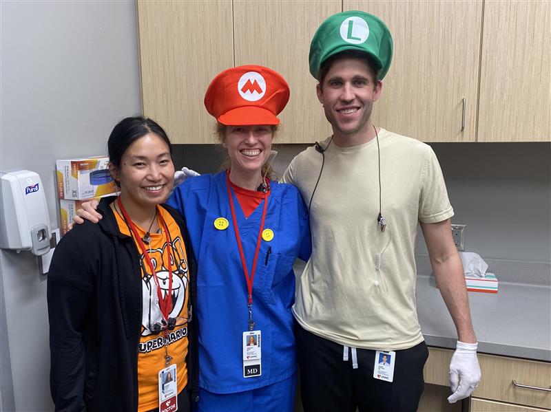 Dermatology staff in their Halloween costumes.