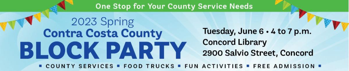 Graphic with details about the Block Party event