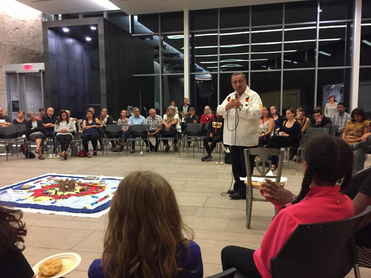 Elder Norman was a guest speaker at A Taste of Indigenous Canada event at the Waterloo Museum, On, 2018.