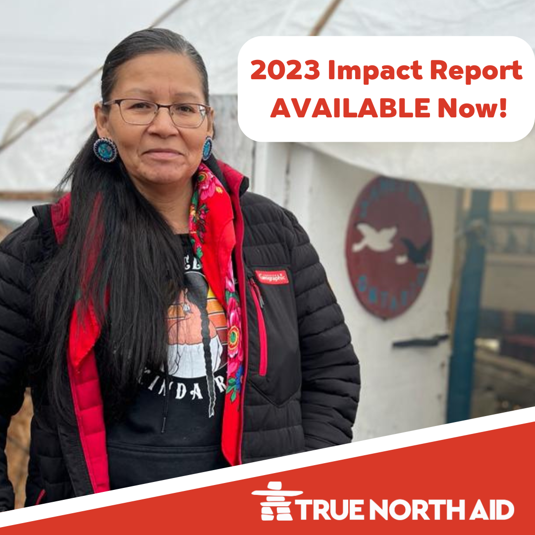 Image of Indigenous woman on True North Aid's Impact Report.
