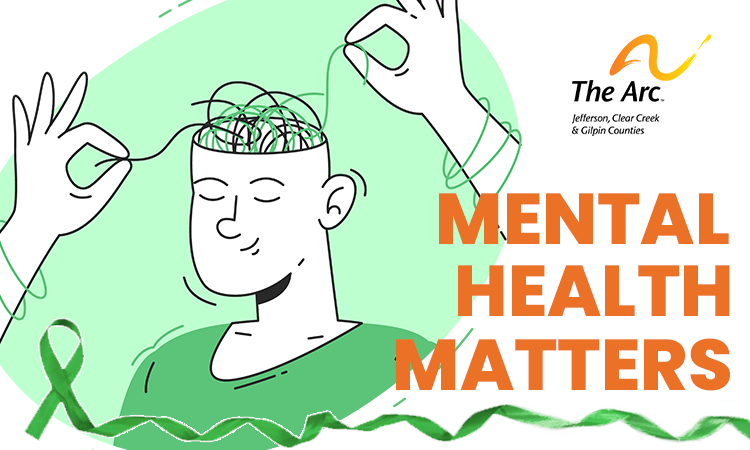 Illustration of a man with strings being pulled from his head. Mental Health Matters logo.