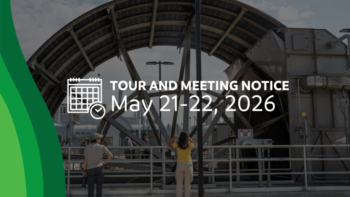 Graphic that reads "May 21-22, 2026 Tour and Meeting Notice"