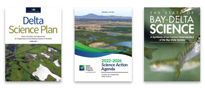 Covers of the reports that make up the Delta Science Strategy