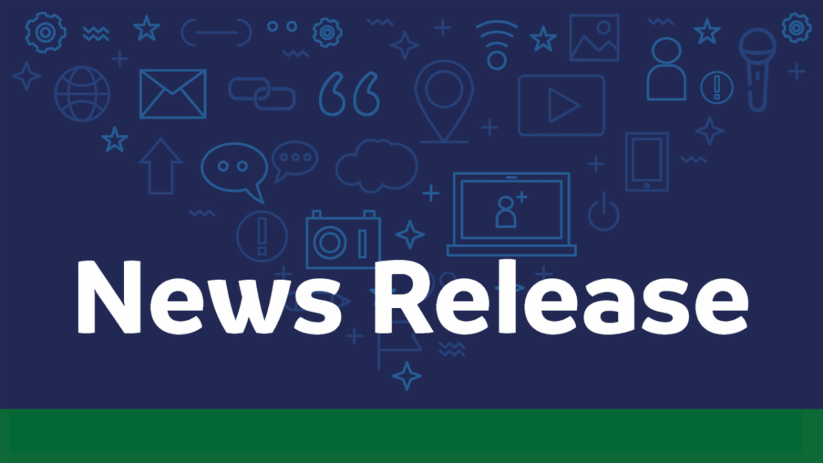 Graphic that says news release