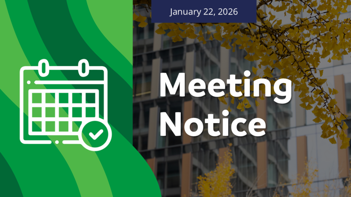 Graphic that reads "January 22, 2026 Meeting Notice"