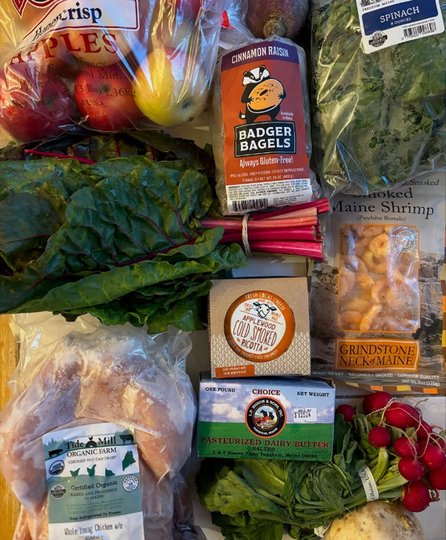 Daybreak grocery box selection.