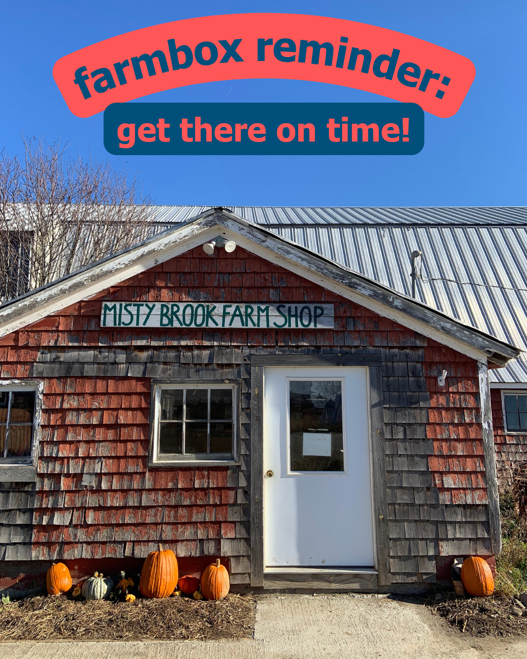 Farm store with a text reminder to pick up on time.