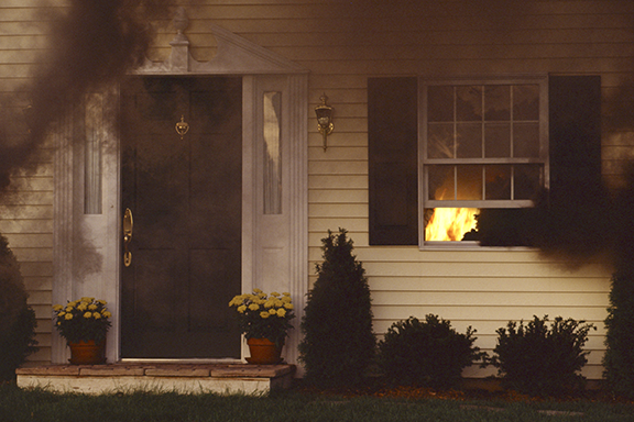 house fire starting