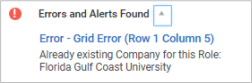 Example of Request Security Error message