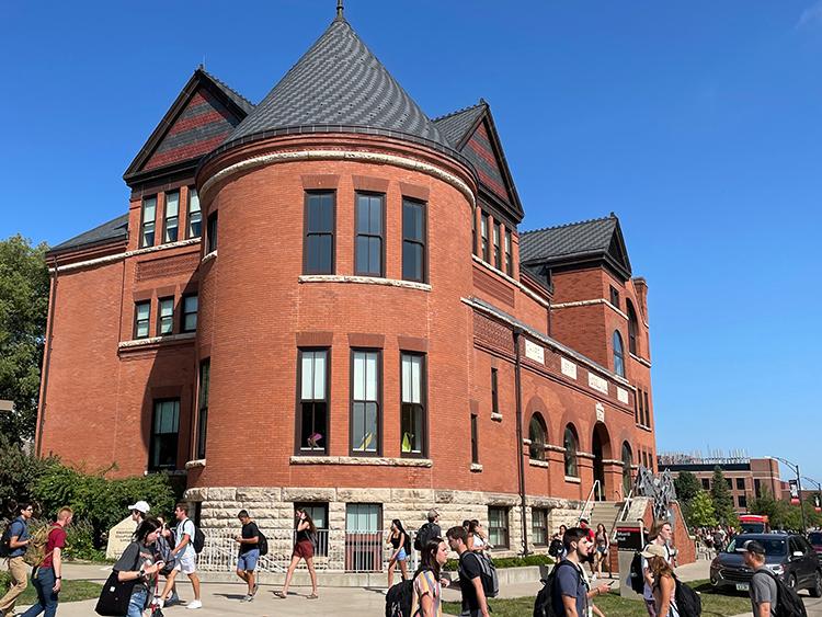 Morrill Hall with students walking past