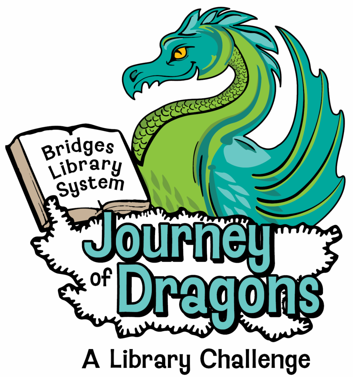 Bridges Library System Journey of Dragons: A Library Challenge logo.