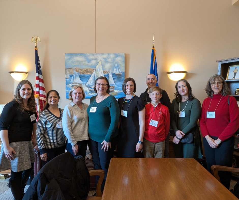A group of library staff and supporters with Representative Cindi Duchow.