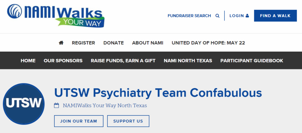 NAMIWalks Psychiatry Team Confabulous Sign Up Screen