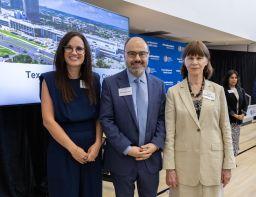 Drs. Bailey, Rajji, and Tamminga pose for the camera during the ribbon cutting ceremony at TBHC